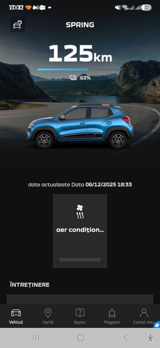 Dacia spring garantie istoric service 2022 92.6% viata baterie SOH