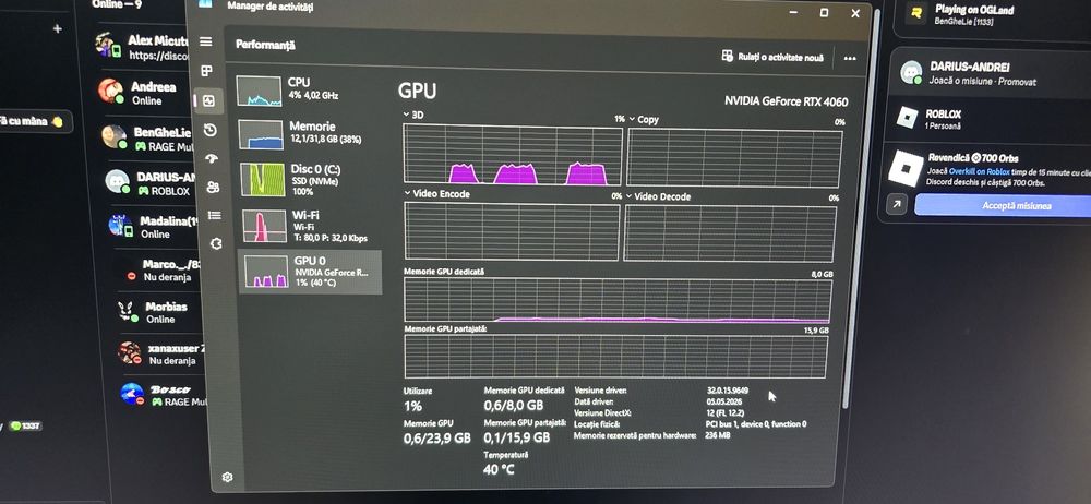PC Gaming ASUS G13CHR procesor Intel® Core™ i5-14400F pana la 4.70 
 GHz, 32GB DDR5, 512GB SSD, NVIDIA®
 RTX™4060 DUAL 8GB GDDR6
