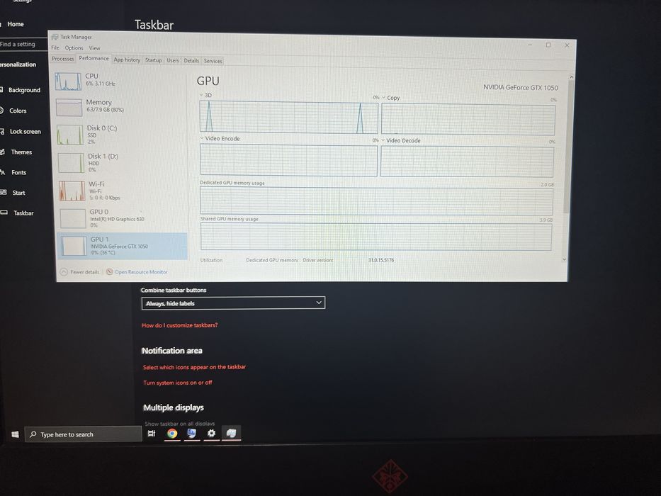 Laptop hp omen 15  gtx1050