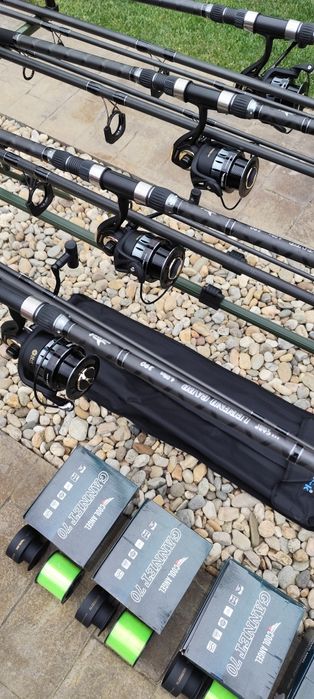 Set Pescuit,4 Lansete 3,90m,4 Mulinete 7000,Rod Pod,Senzori,Swingere
