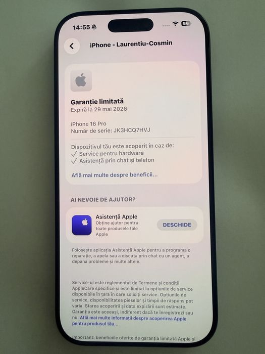 Iphone 16 pro garantie, baterie 100%