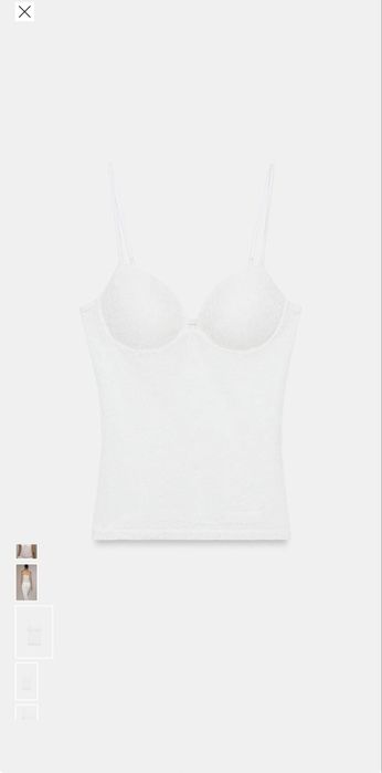 Zara дантелен топ