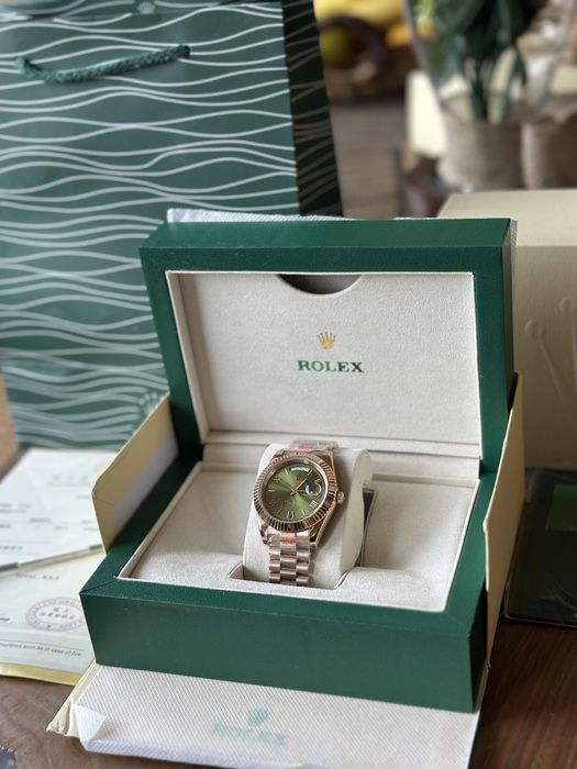 Rolex Day-Date Rose Gold And Green 41 mm