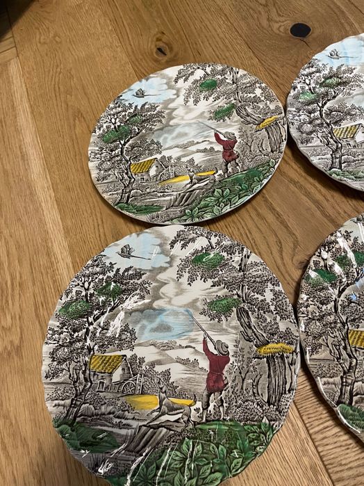 Set 12 farfurii mic dejun portelan englezesc The Hunter