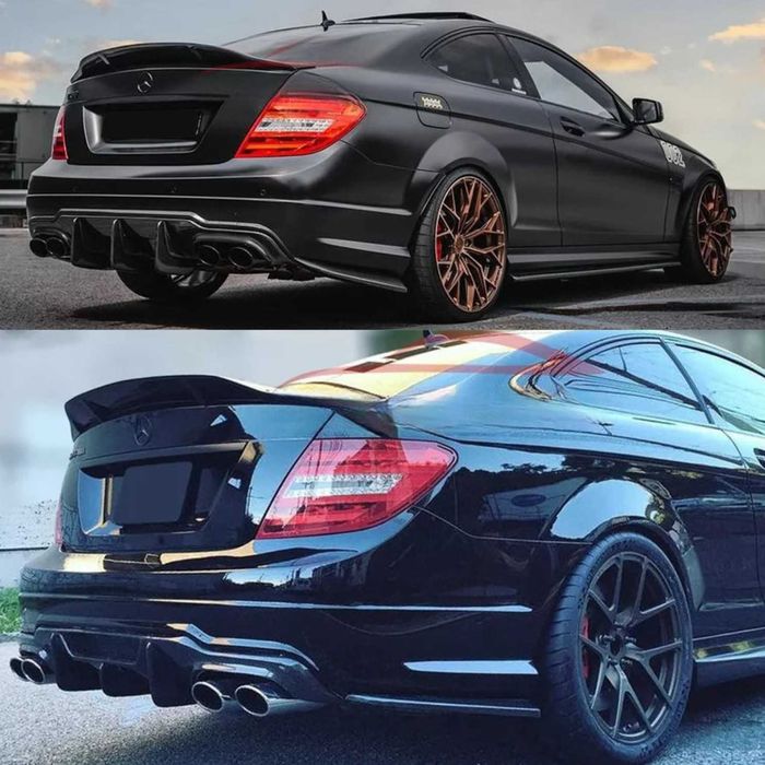 Спойлер лип за багажник Mercedes C-Class Coupe W204, черен гланц