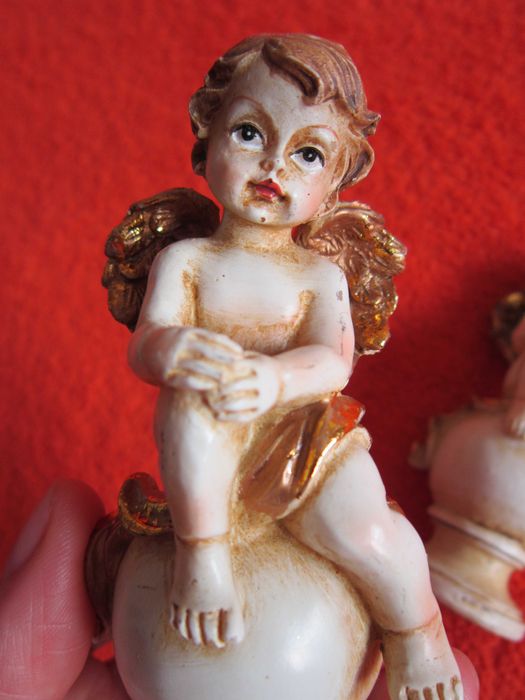 cadou rar Craciun Inger superb pictat manual fabricat Germania 1980