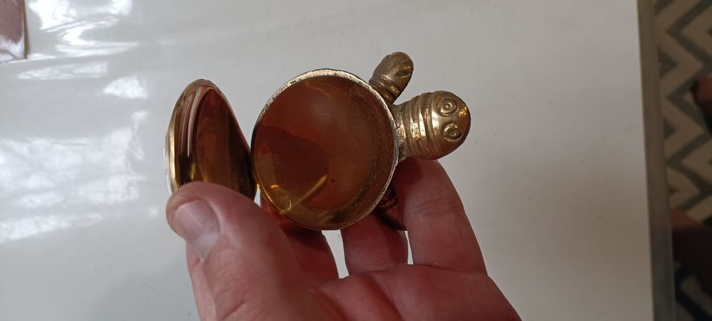 Шкатулка черепаха латунь винтажный