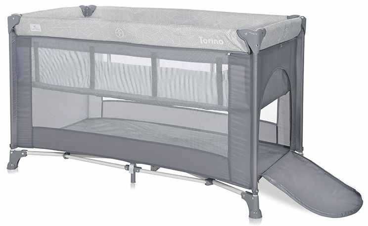 Бебешка кошара на 2 нива Lorelli - Torino, Grey striped elements