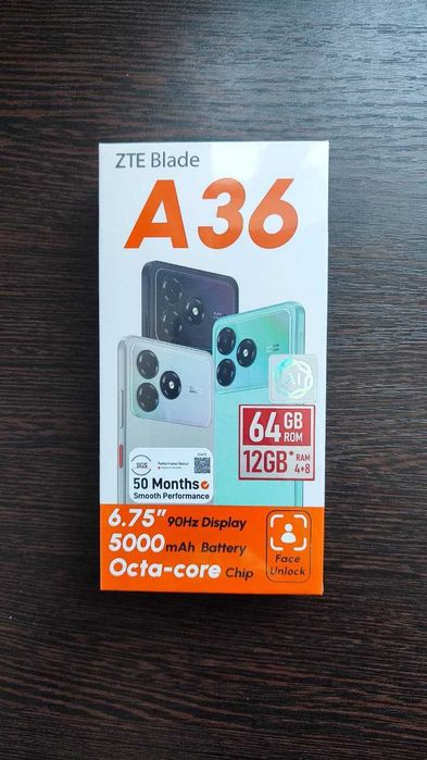 Смартфон ZTE Blade A36 4+8 ГБ/64 ГБ черный
