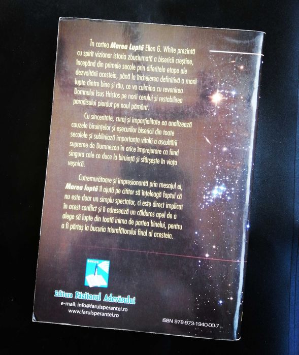 Marea Lupta dintre Lumina si Intuneric Ellen G White religie Isus