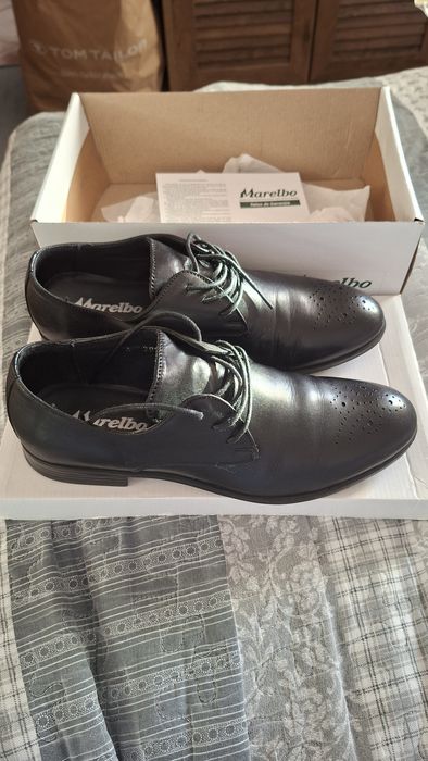 Pantofi adolescenti Marelbo, marimea 39, piele naturala neagra