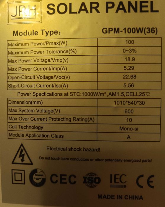 Panou solar 100 w + Controler panou solar 10 A + Invertor 150 w