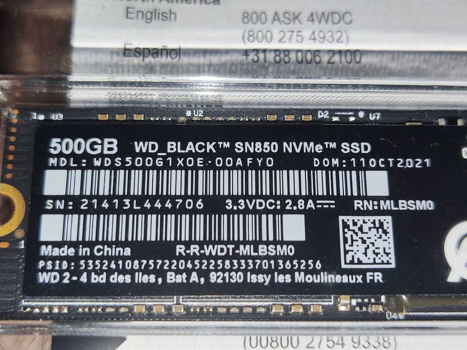 SSD WD SN850 500GB nvme1.4