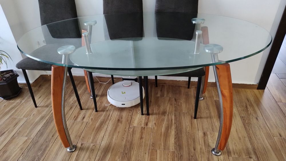 Masa bucatarie de sticla pentru 6 persoane