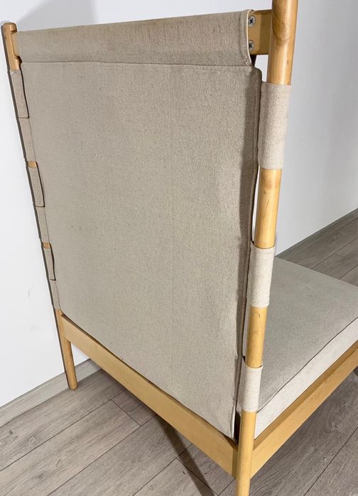 Fotoliu Colț Din Lemn Masiv tip Lounge Corner; Fotoliu Panouri Textile