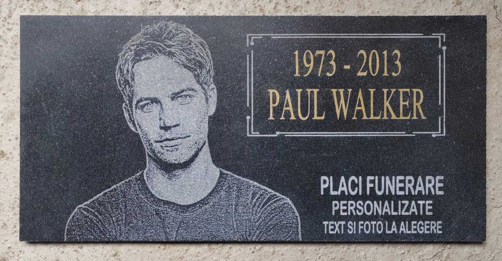 Placa funerara funerara granit negru