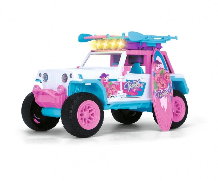 Автомобил Dickie Jeep Flamingo + Фигура, 22 см, Светлинни и звукови еф