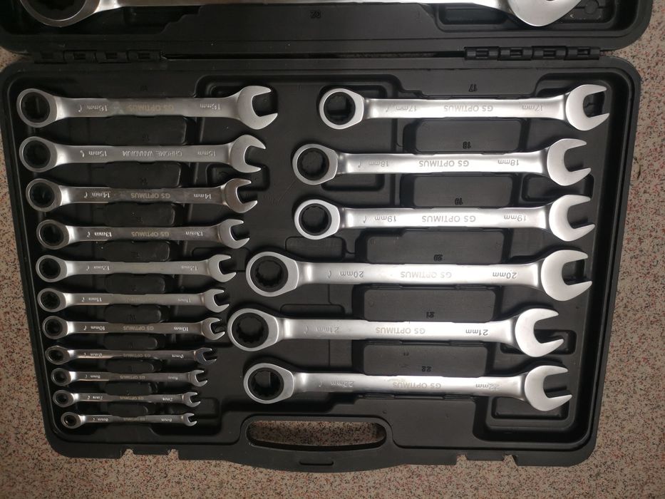 Trusa chei combinate cu clichet 6-32mm-Set chei inelare cu clichet 22piese Ch-Vanadium