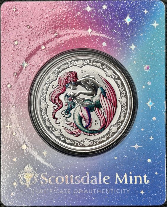 Lot 3 ounce silver coin 2023 – Samoa Mermaid Mother & Daughter