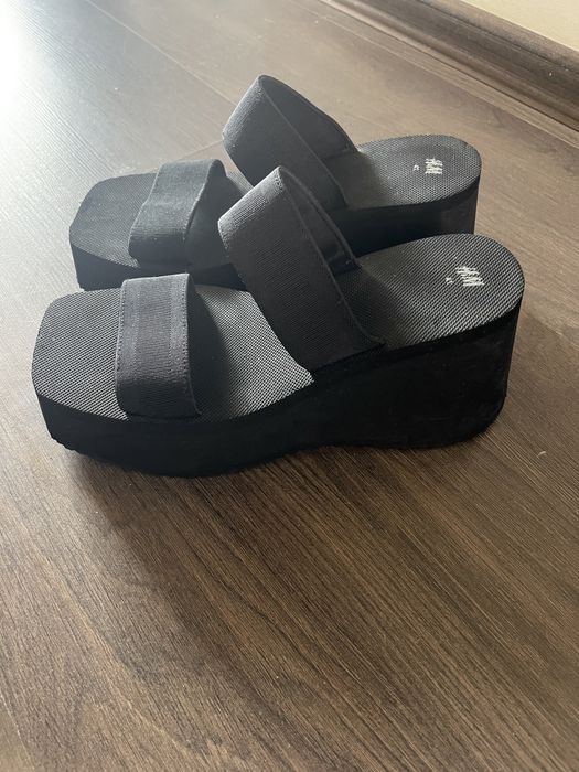 Дамски гумени чехли на платформа, чехли на платформа H&M