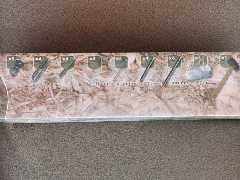 Монтажен комплект за палатка - колчета, гумен чук, въже, ластици и др