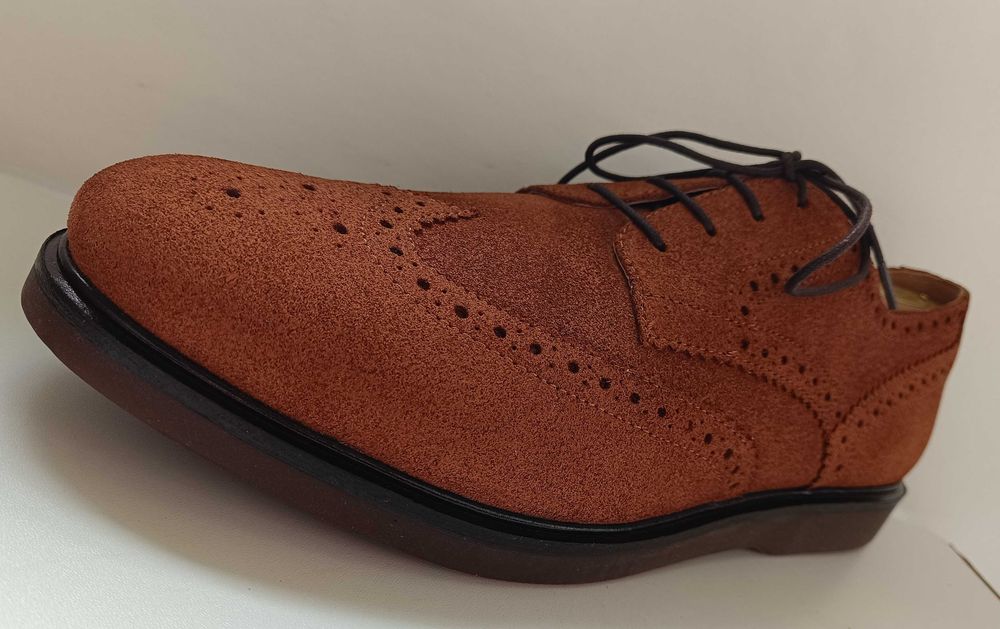 Pantofi derby 46 brogue premium Hudson London NOI piele naturala moale