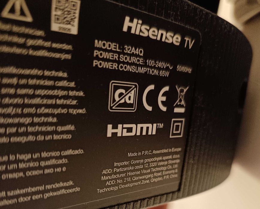 Vând TV HISENSE 32A4QLed, 80cm, Smart tv, Internet, fabricat 2026. Preț 750 lei.