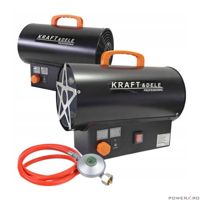 Tun, incalzitor pentru caldura pe gaz 25kW, cu termostat si reductor,