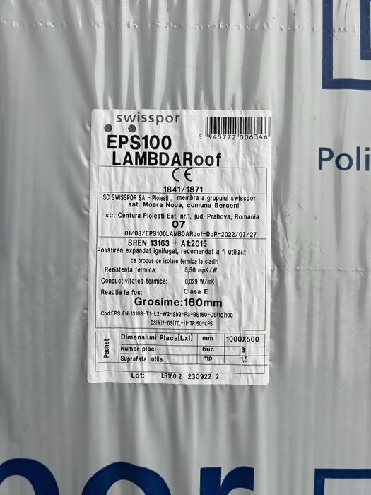 Polistiren grafitat EPS100 Swisspor,grosime 16cm