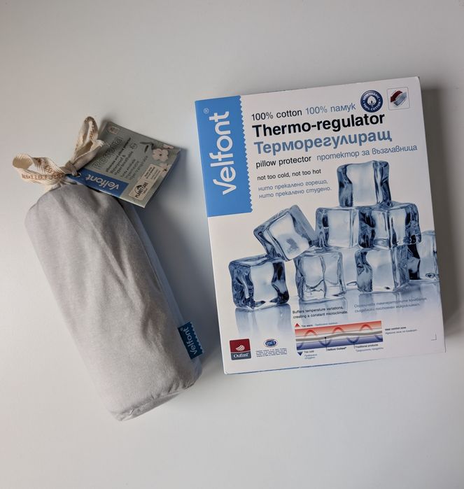 Охлаждащ + Непромокаем: 2бр. протектори за възглавница Velfont (50/70)