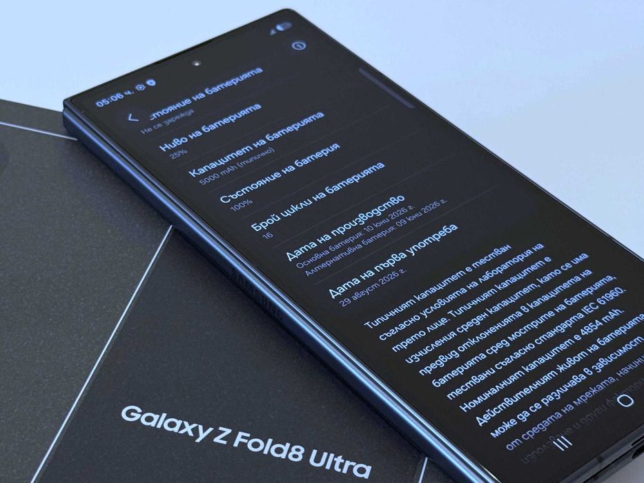Бартер! Samsung Galaxy Z Fold 8 Ultra Graphite (Черен) 16 Цикъла.