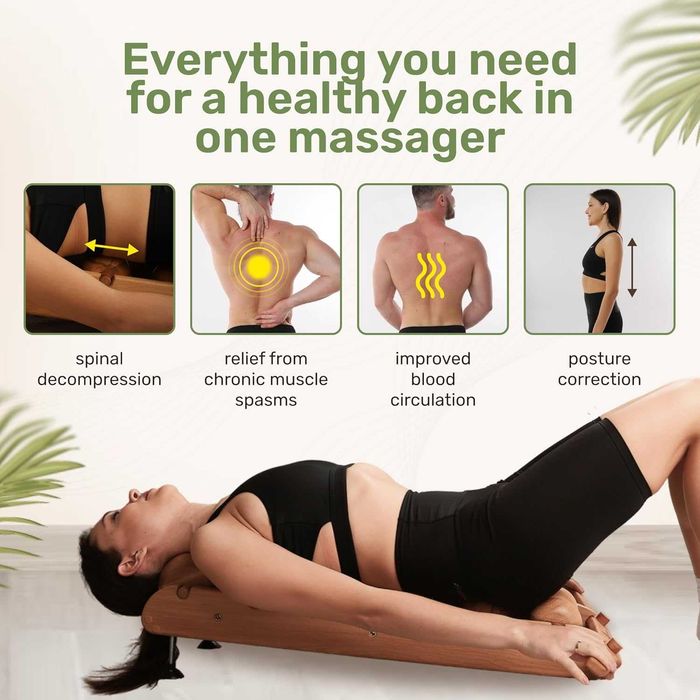 Нов 6-ролков масажор за гръб TIMBER Good – дъб, разопакованa