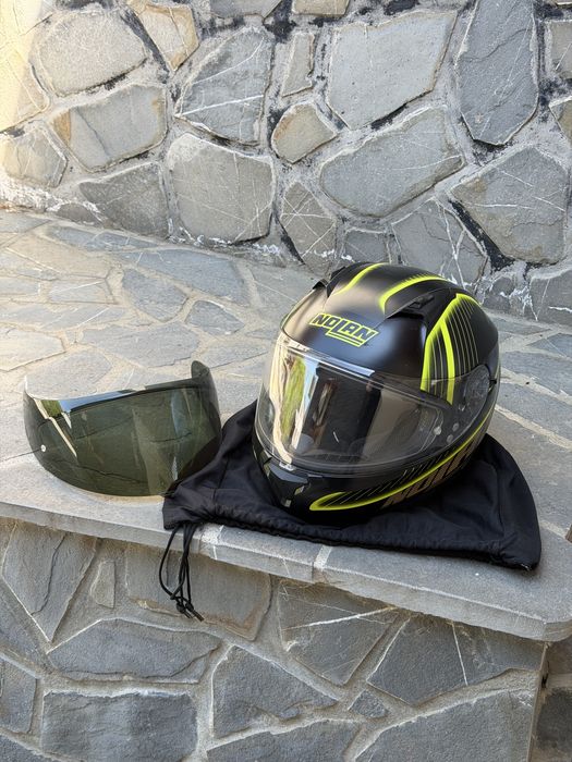 Casca moto Nolan N87 marimea L, pinlock, ochelari soare (2 viziere, neagra + transparenta)