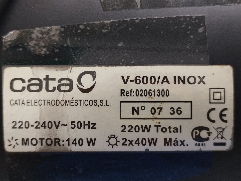 Hota Cata V-600 A,60 cm,Inox,220 W,420 m3.
