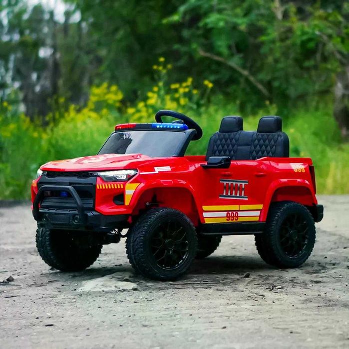 Masinuta electrica pentru 2 copii Kinderauto FirePatrol 4x200w, 24V