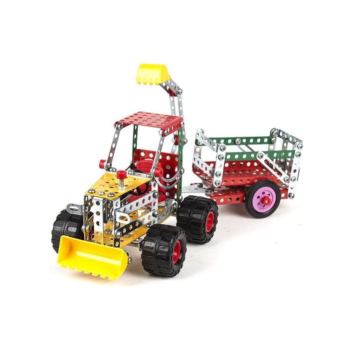 Метален конструктор пластмасова кутия с болтове гайки инструменти и гу