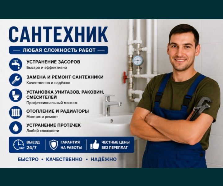 Сантехник круглосуточено