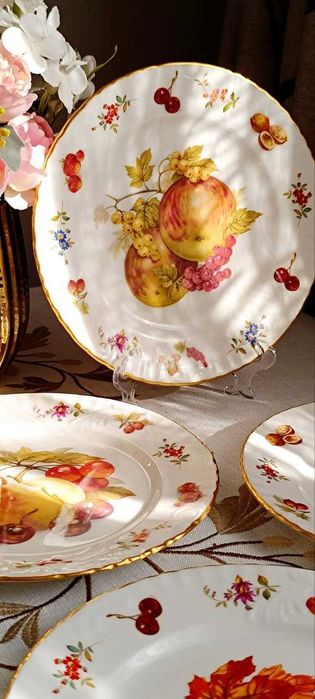 Винтажные десертные тарелки с фруктами Hammersley Англия