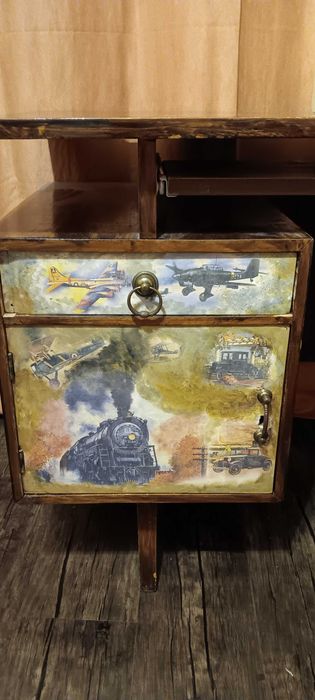 Ретро масивно арт бюро дъб+стол-+подаръци