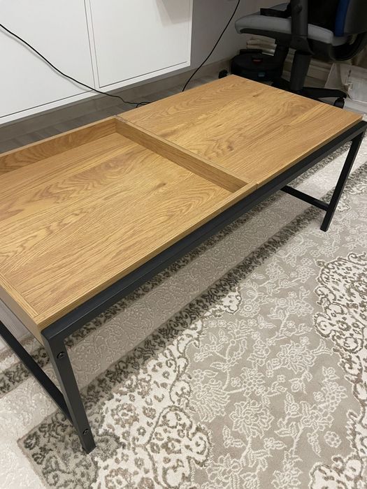 Măsuță masa cafea TRAPPEDAL 50x100 stejar cald/negru