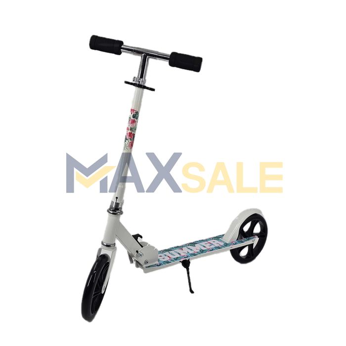 Тротинетка детска скутер scooter бяло и зелено сгъваема колело