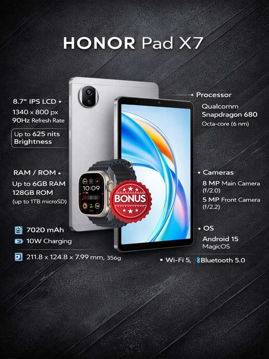 Honor PAD X7 smartfon maxsuloti