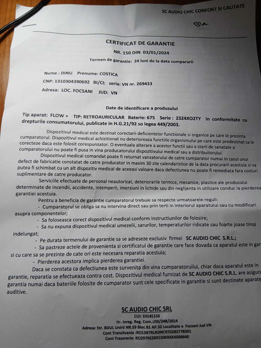 Aparat auditiv, nou, nefolosit, Hansaton Flow Up 675