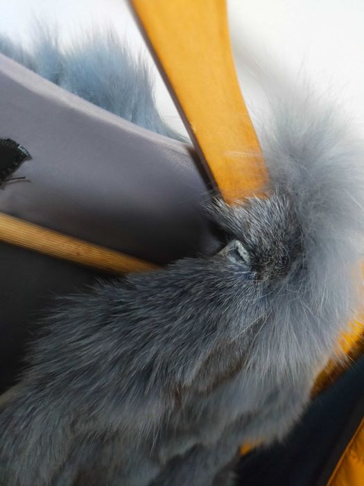 Haina de blana naturala vulpe modernă gri albăstrui