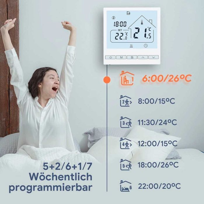 Termostat Încălzire în pardoseală Wifi, Tuya, Alexa