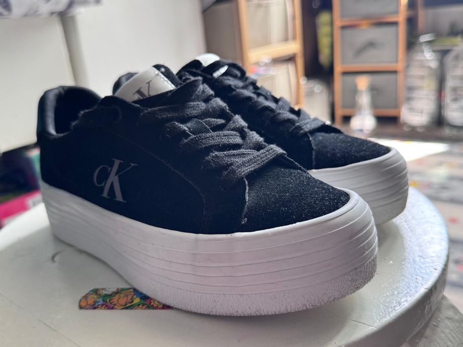 Calvin Klein Flatform / sneakers de piele , marimea 35