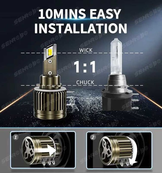 Мощни LED Крушки H15 Златна Серия – 100W – Перфектен Фокус  ГАРАНЦИЯ