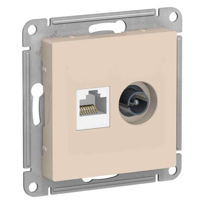 Schneider Electric. AtlasDesign. Розетка двойная TV + RJ45