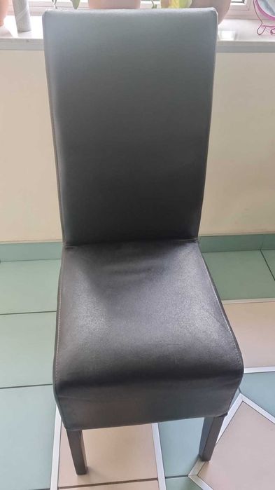 Scaune din piele maro Mobexpert Wenge (stare buna)