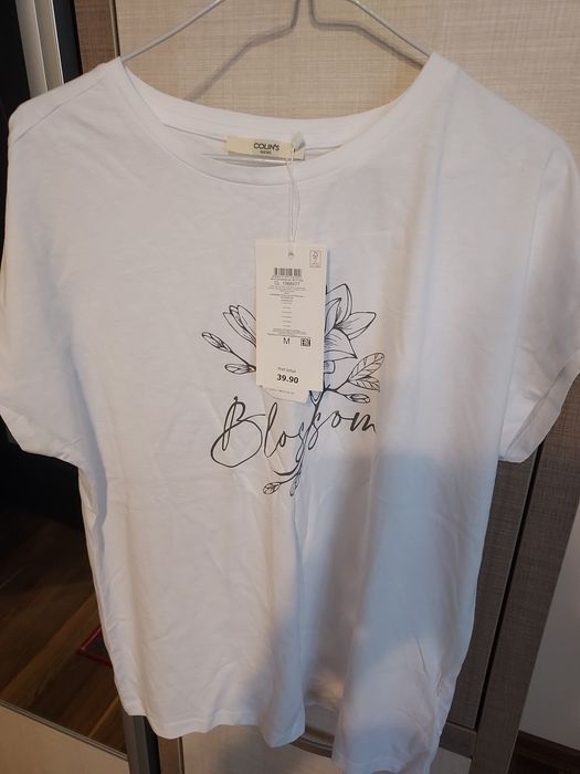 Tricou alb damă cu etichetă